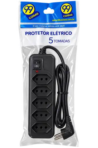 Filtro de linha Protetor Elétrico com 5 Tomadas – 99 Coisas