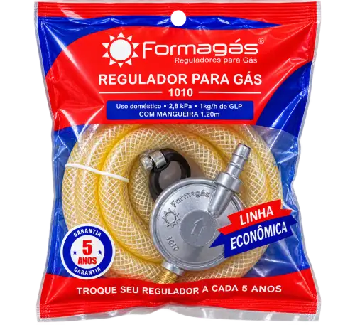Kit Regulador de Gás Formagás com Mangueira e Abraçadeira