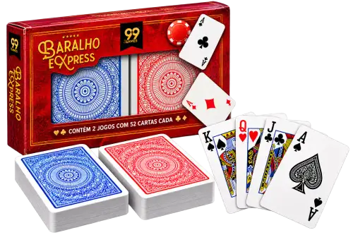 Baralho Express 99 Games – 2 Jogos com 52 Cartas Cada