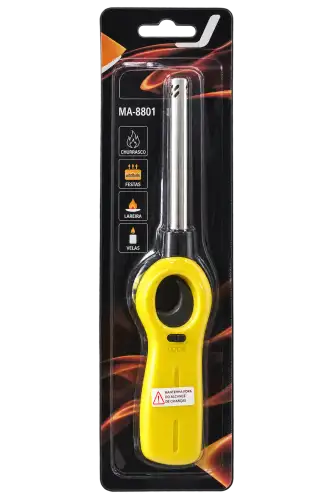 Acendedor Manual com Haste Longa – Amarelo