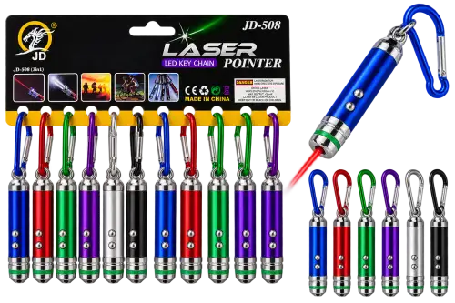 Chaveiro Lanterna LED com Ponteiro Laser JD-508