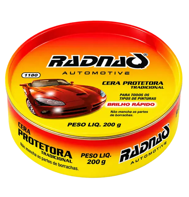 Cera Protetora Radnaq Tradicional 200g – Brilho Rápido